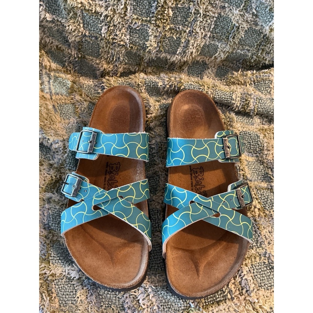 Birkenstock Birki's Turquoise Blue Sandals Sz 39 Women's Rave NEW